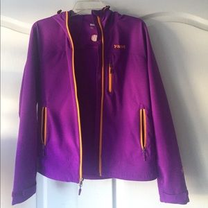 Pretty purple and orange Marmot soft shell jacket